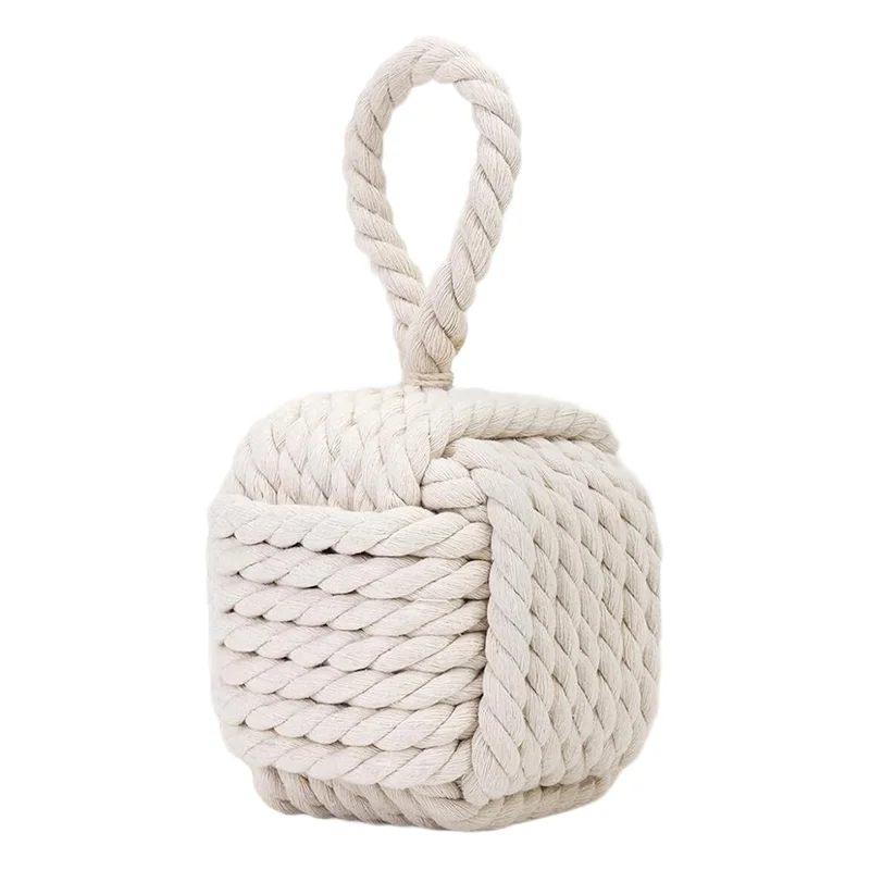 RALCA-Cute Rope Knot Design Door Stoppers-Heavy Duty Weighted Doorstop, Decorative Inside Mount For Home& School