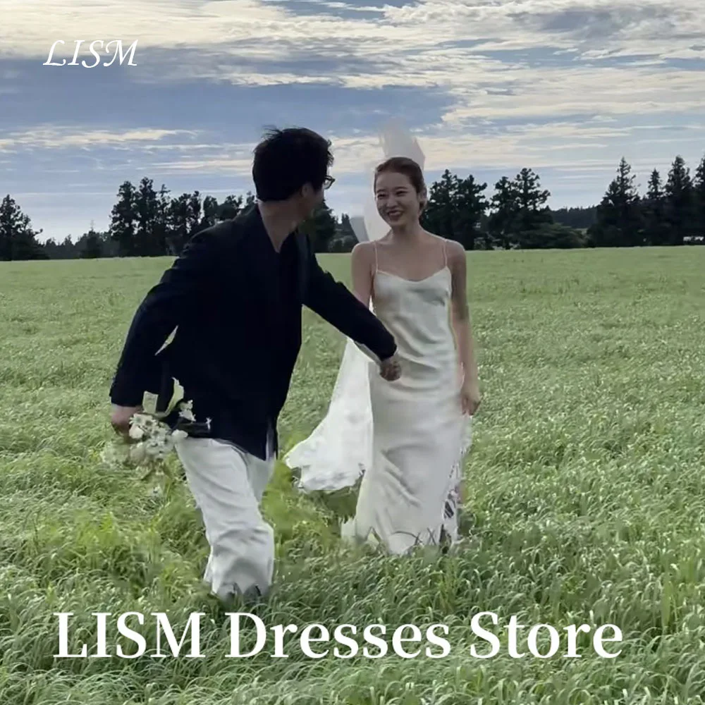 

LISM Elegant Sweet A-Line Korea Evening Dresses Photo Shoot Silk Satin V-Neck Prom Gowns 웨딩드레스 Customized Corsets Long Dress