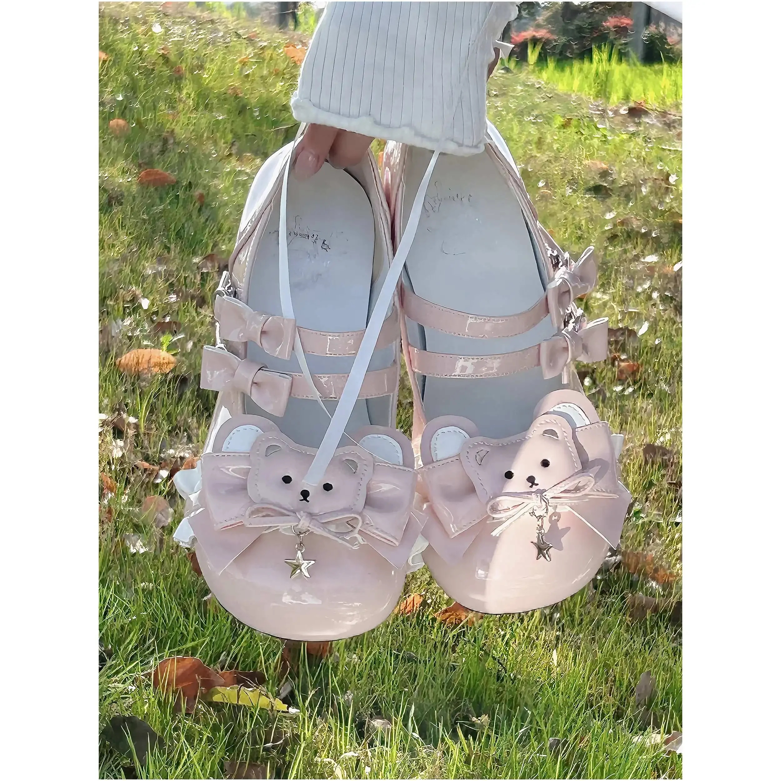 Sepatu Platform manis Kawaii Wanita Lolita gaya Jepang sepatu hak rendah kasual musim panas sepatu tunggal perempuan