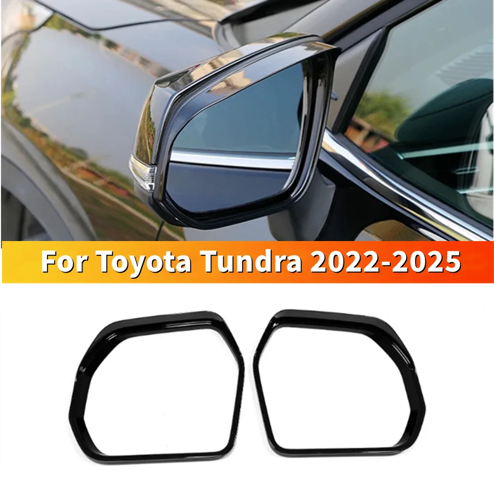 Para toyota tundra sequoia 2023 2024 2025 espelho retrovisor do carro chuva sobrancelha protetor capa quadro à prova de chuva abs espelho acessórios
