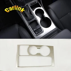 Stainless steel For Hyundai Tucson 2015 2016 2017 2018 Gear Box Glass Panel Cover Water Cup Holder Trim Car Styling accessories