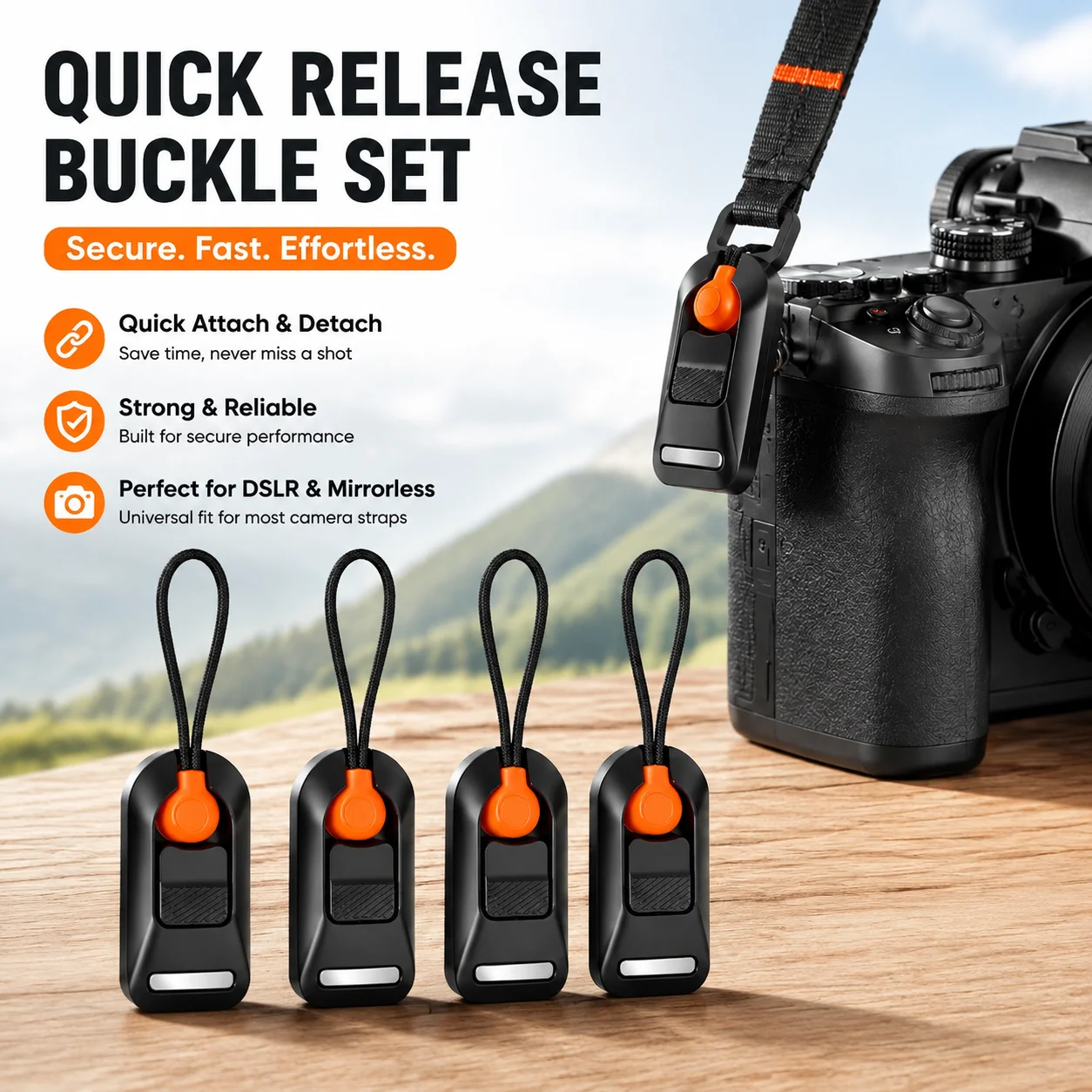 Camera Strap Quick Release Buckle Connector, Creative Rope Clip Tail Hook for SLR Camera, Portable Outdoor Photography Accessory