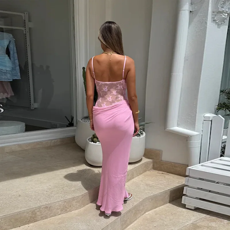 YJ25045 vent 2025 été nouvelle mode Sexy pure taille haute moulante sangle robe