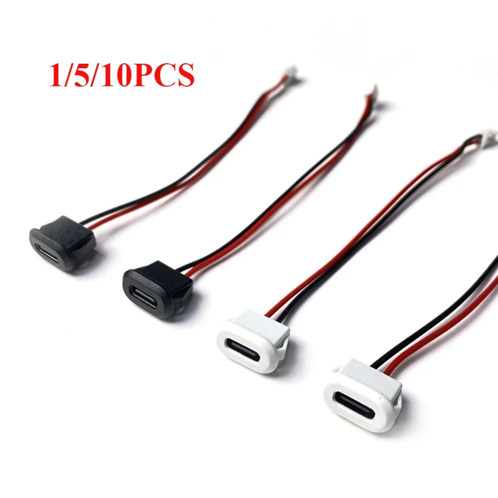 

USB Type-C Waterproof Connector Direct Compression Female Base Socket Charging Interface with Welding Plug Inputs Lights Plate