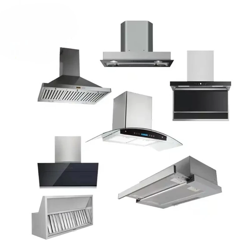 Kitchen Exhaust Hood Kitchen Smoking Chimney Hood Electric Silver Stainless Steel Elegant Wall Mounted Brushed