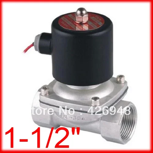 

1-1/2'' 1.5'' Stainless Steel Electric Solenoid Valve Model 2S400-40 For Water Air Oil corrosion resistance SS Body,12v 24v 220v