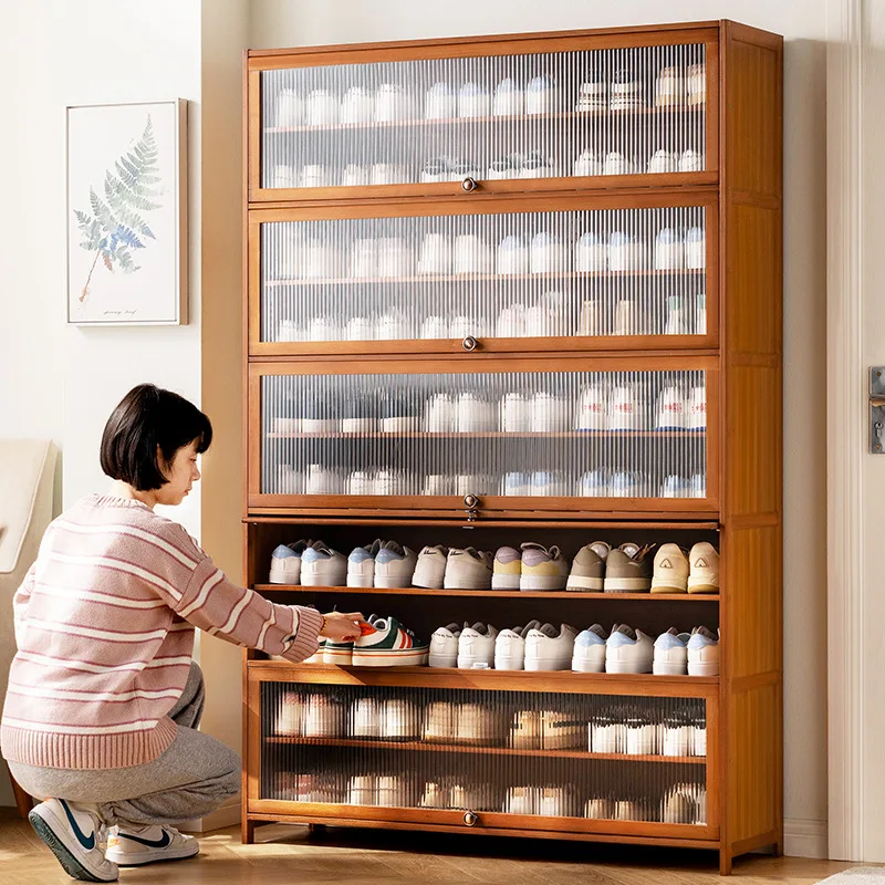 

Shoe cabinet high vertical entry cabinet integrated household door porch cabinet outside the corridor with tipping bucket shoe