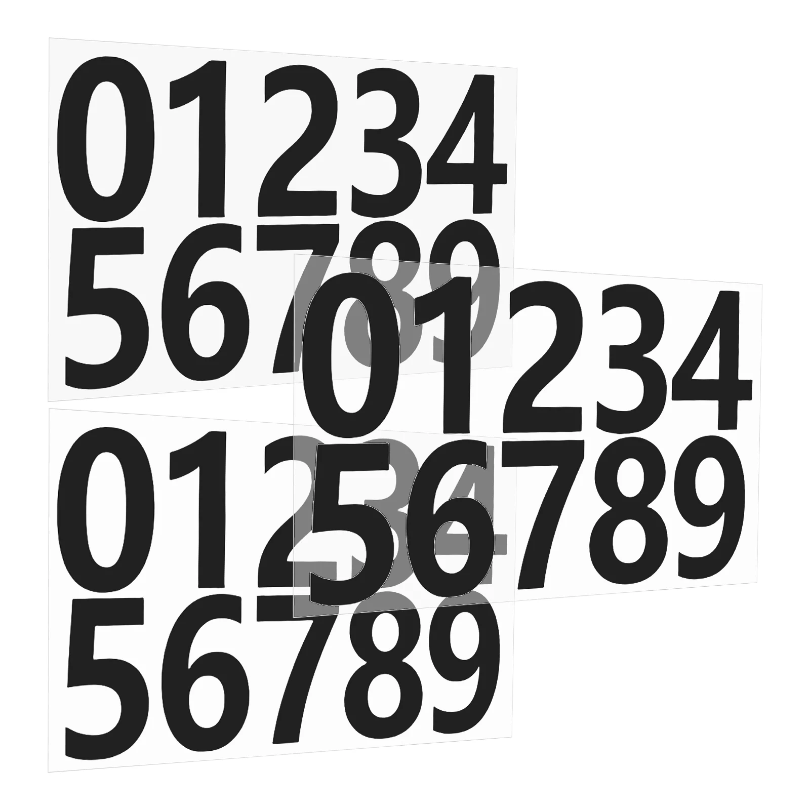 

3 Sets Digital Stickers Address Numbers for Mailbox Black Pet Adhesive Letters Material Waterproof Number Stickers Small