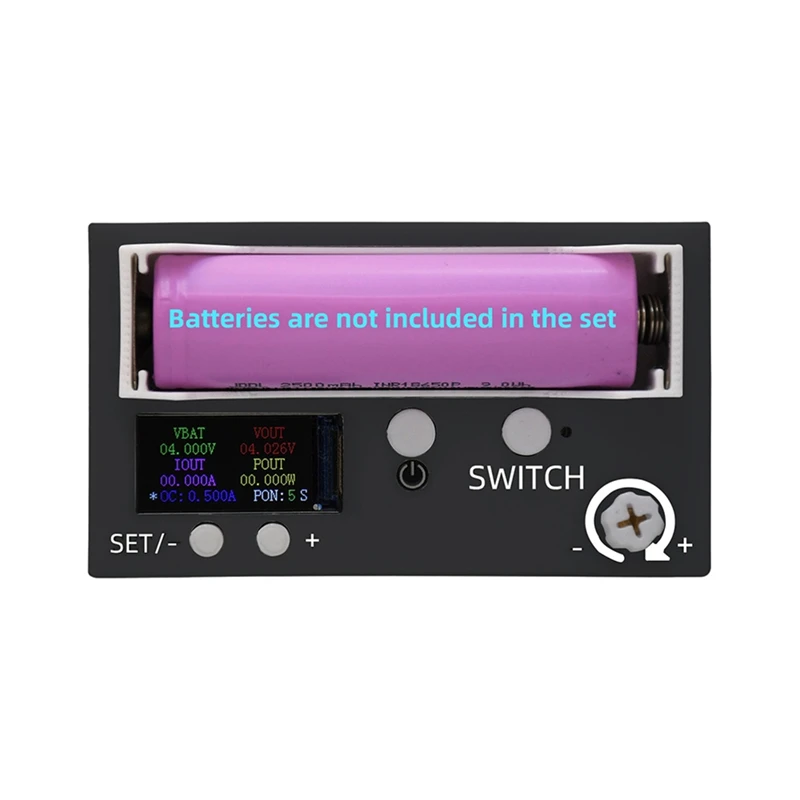 Super Sale Mini Adjustable Test Power Supply with TFT Color Screen 18650 Buck-Boost Power Supply Pocket-Sized Power Supply White
