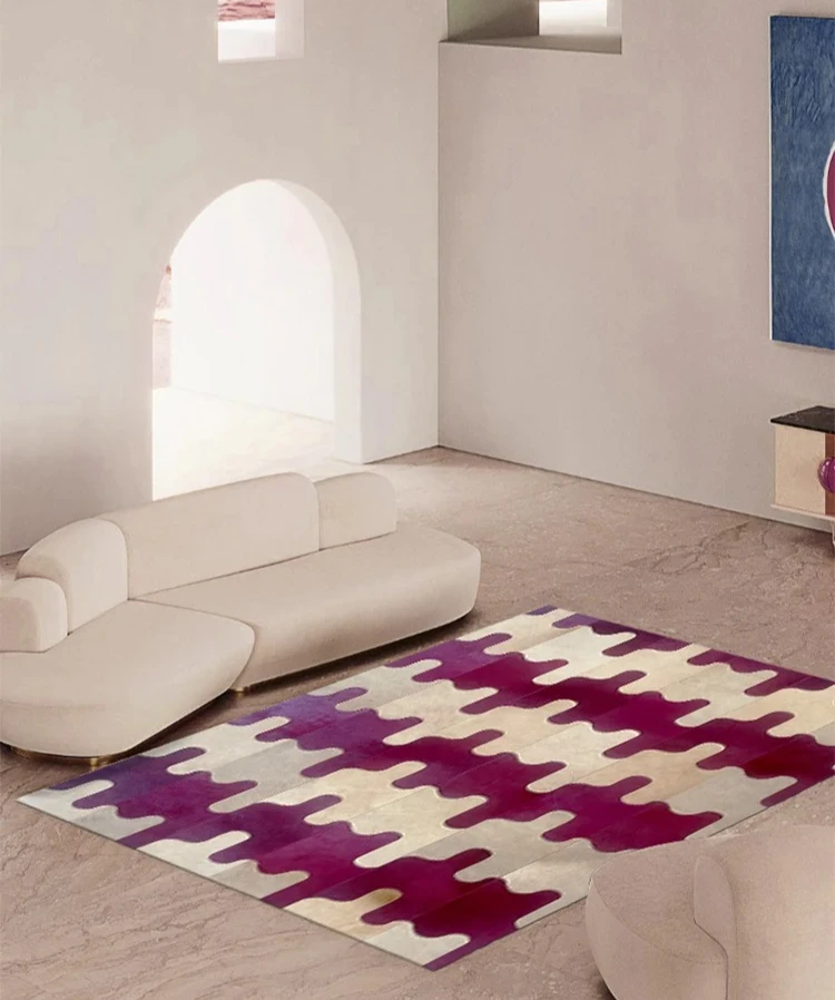 

Nordic irregular fur splicing carpet modern simple living room bedroom sofa blanket can be customized
