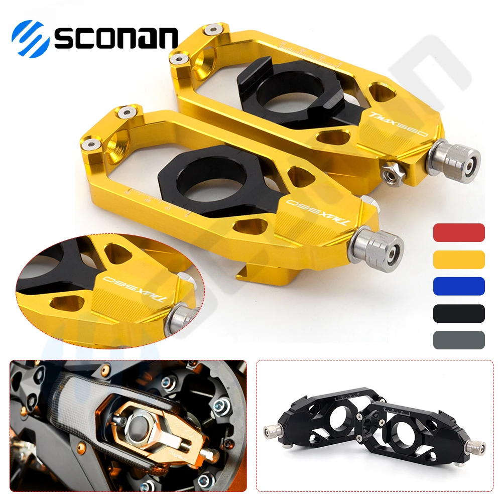 Motorcycle Accessories CNC Rear Chain Adjuster Axle Blocks For Yamaha TMAX560 T-MAX560 T-MAX TMAX 560 TECH MAX 2020 2021 2022