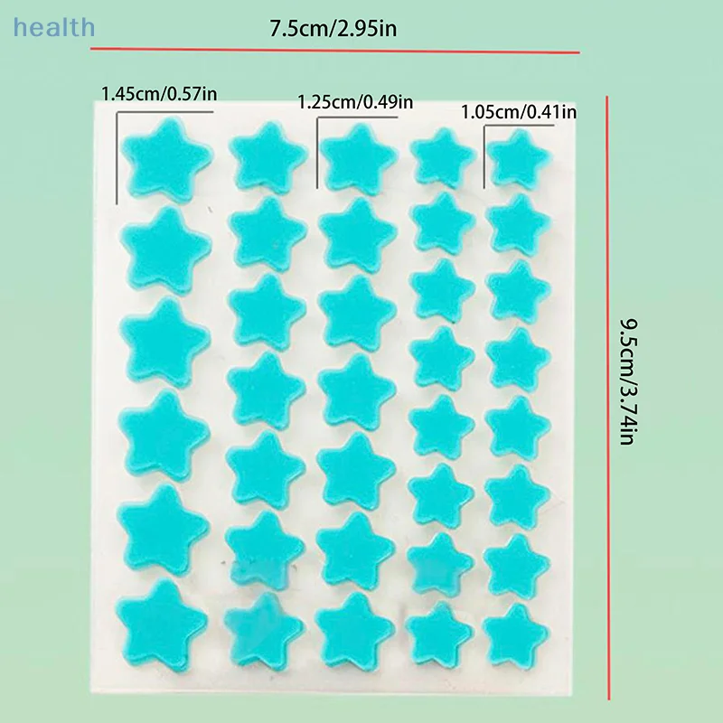 40 قطعة/المجموعة/مجموعة من رقع حب الشباب الملونة على شكل نجمة، ملصقات للعناية بالبشرة، أدوات مكياج لبقع الوجه