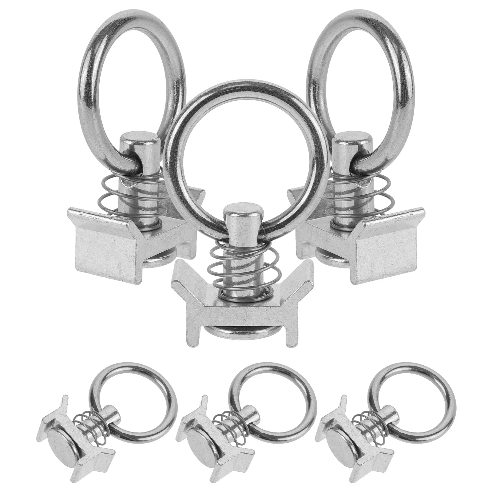 ตะขอสแตนเลสทรงกลม 6 ชิ้น สำหรับยึดสายรัดบนรางสายการบิน อุปกรณ์เสริมสำหรับติดตั้งลำโพง