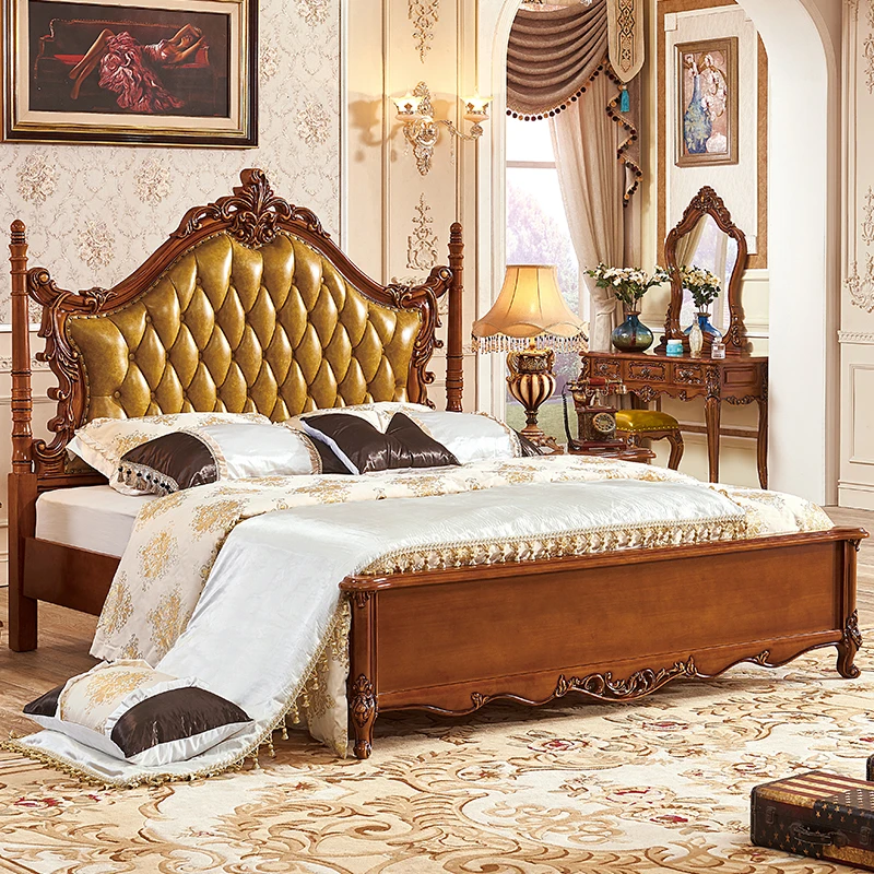 

European Adult Bed Design Queen Aesthetics Luxury Square Comfortable Bed Bedroom Frame Sleeping Letto Matrimoniale Furniture