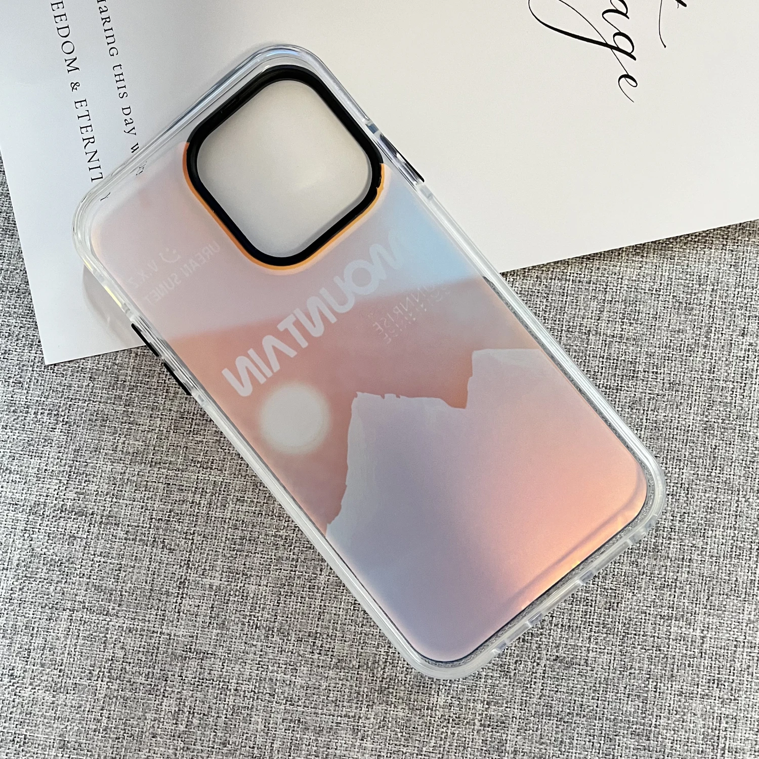 Fashion Hard Phone Case For Diy XR turned to 15Pro Gradient Color Case for XR Changed to 14pro Protect Back Cover