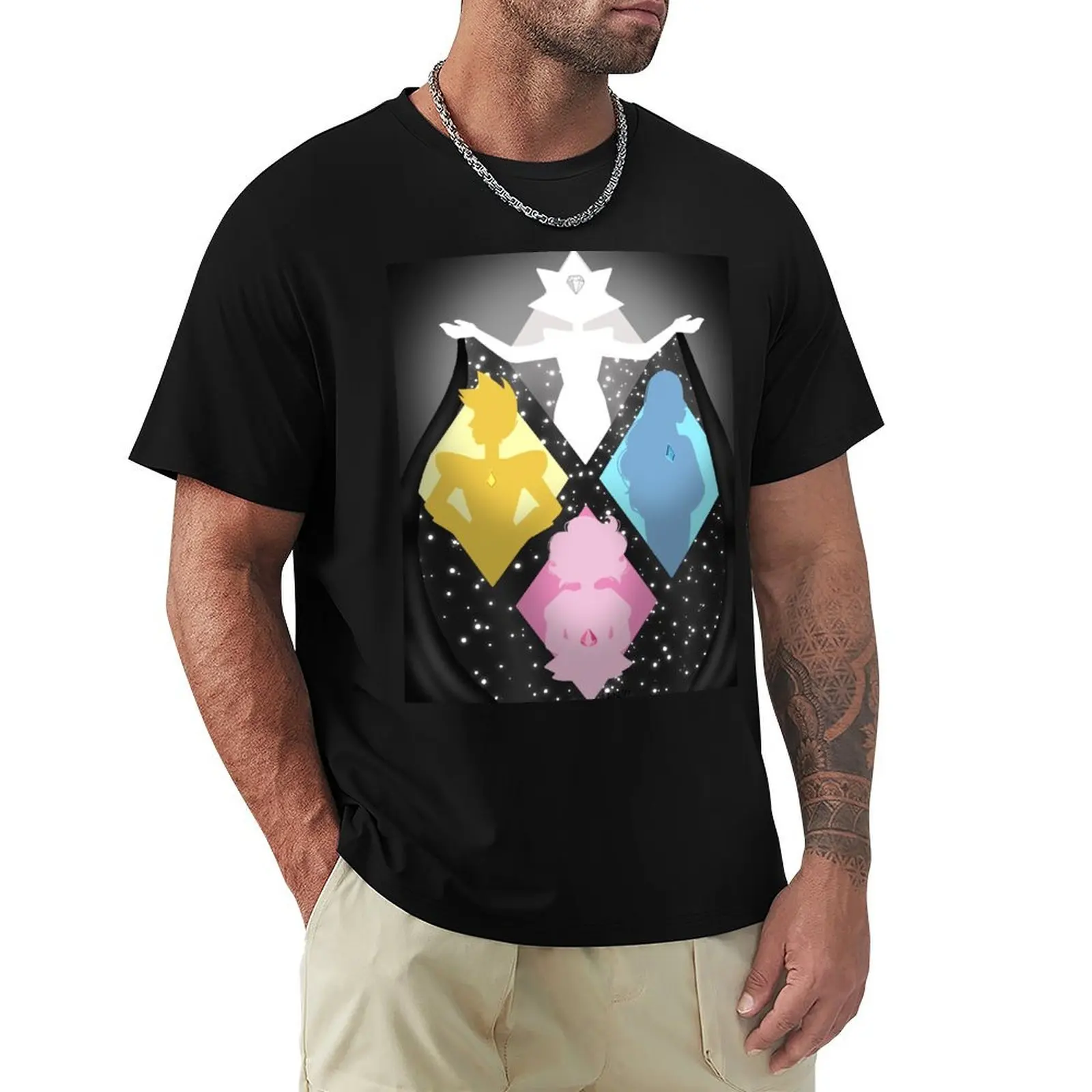 

steven universe (the diamonds) T-Shirt cute tops plain boys whites aesthetic clothes plain white t shirts men