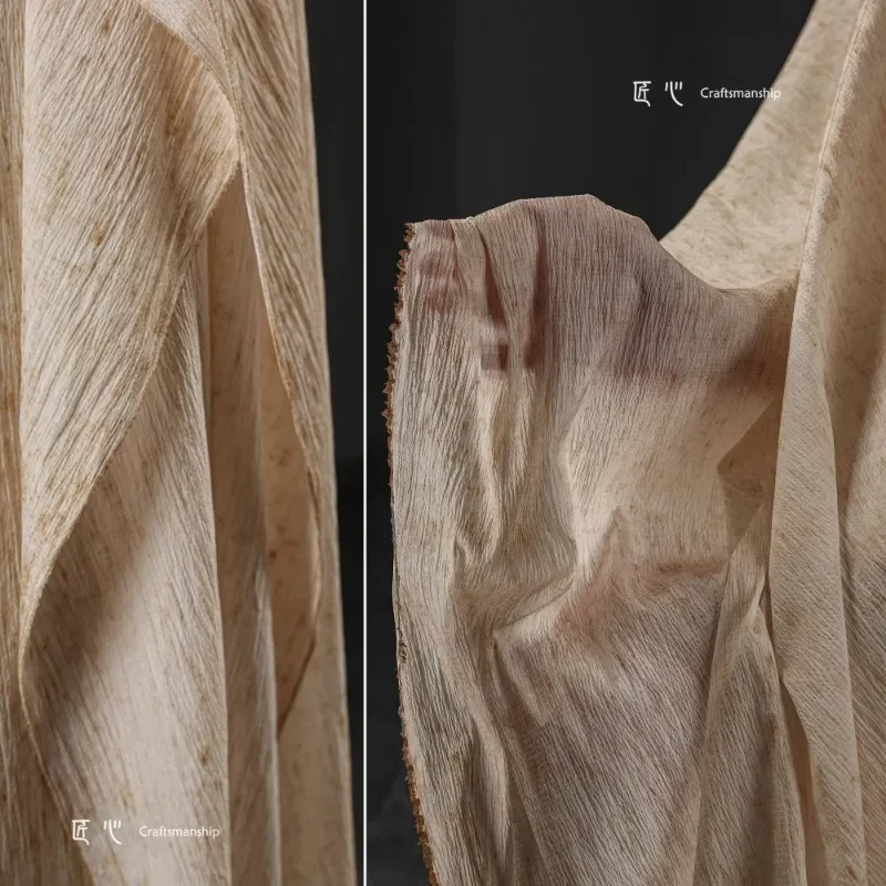 الجمل المشمش سحق النسيج سترة فستان الملابس مصمم DIY القماش الخياطة بواسطة متر المواد بالجملة