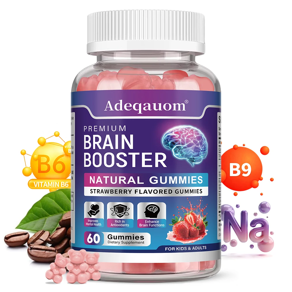 

Жевательные конфеты для здоровья мозга - Биологически активная добавка для мозга с витамином B12 для энергии и ясности ума - Поддержка концентрации внимания и улучшение памяти - Веганские, без ГМО