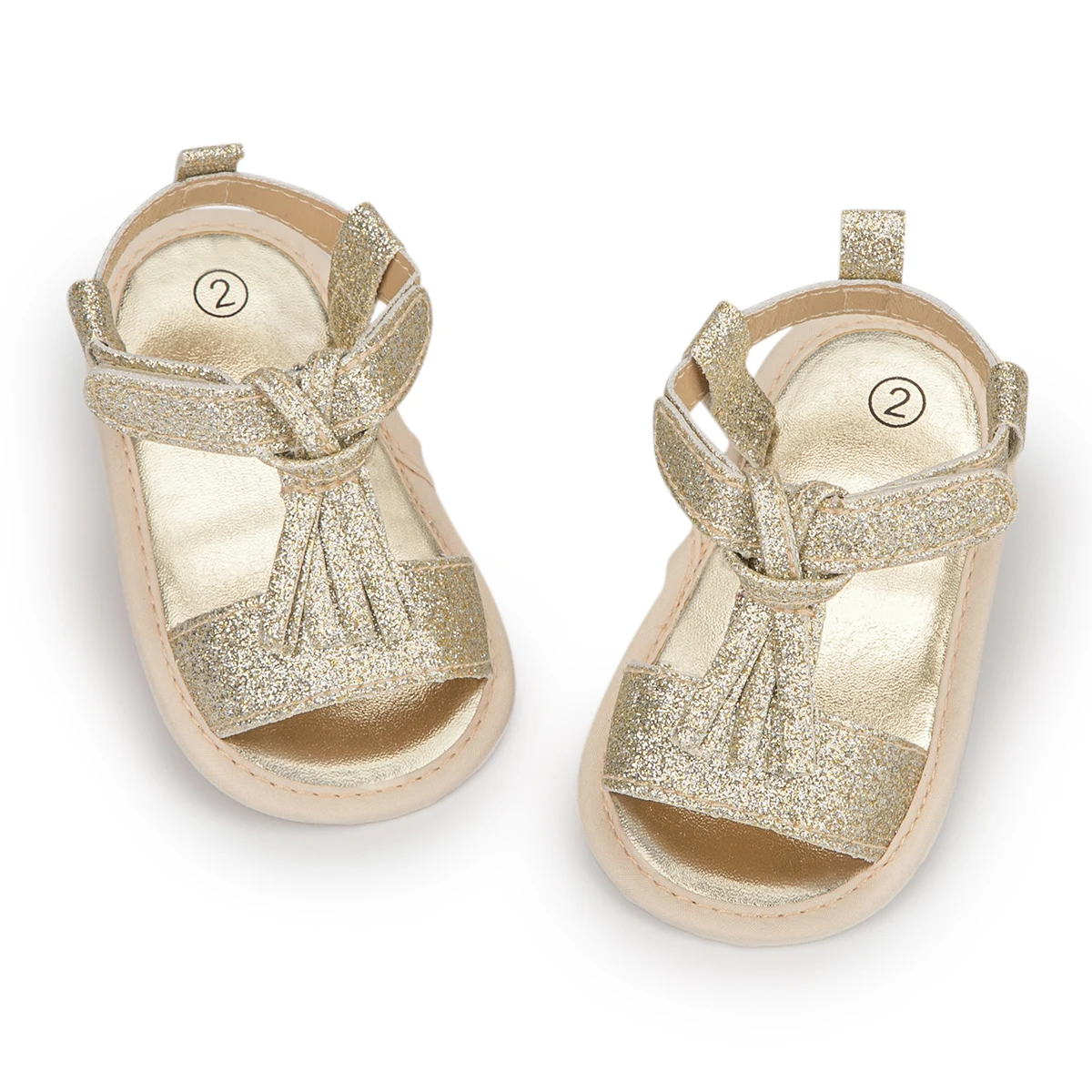 Baby Girls Summer Sandals Sparkling Flat  Soft Bottom Non-slip Infant 0-18M Newborns First Walkers Fashion Crib Shoes