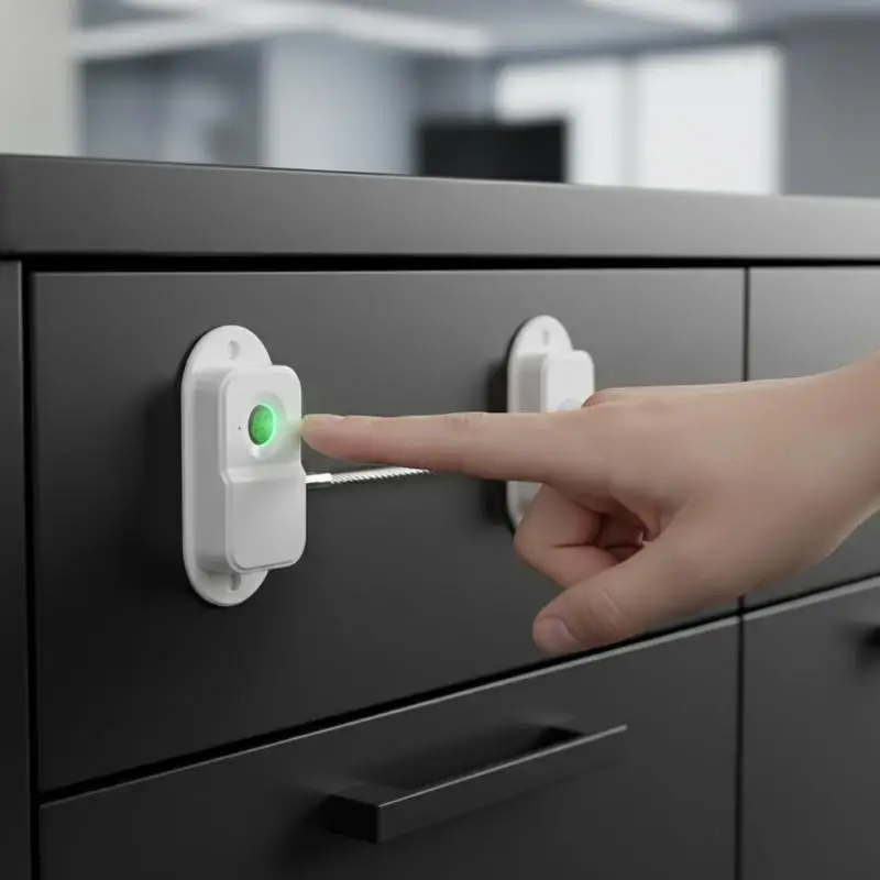 Fingerprint Cabinet Lock Electronic No Drill Keyless Child Safety Drawer Lock Sliding Door Lock Security Windows Lock