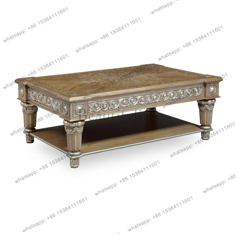 

Французский неоклассический журнальный столик для гостиной, мебель из красного дерева с резьбой, легкая роскошная мебель для чаепития