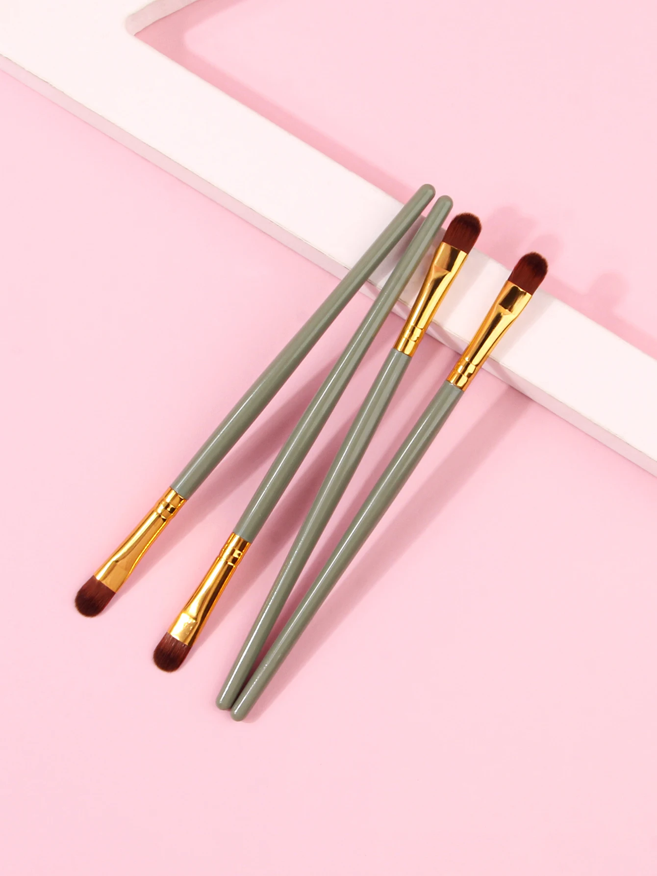 Ultra-Thin Eyebrow Brush Set -4Pcs Angled Precision Eyeliner MakeupBrushes, Synthetic Bristles Slanted Eyeshadow Eye Brow Tintin