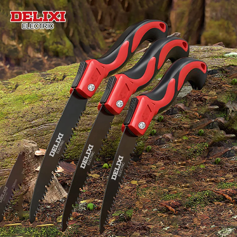 DELIXI ELECTRIC 1-3PCS16/19/21 Inch Garden Saw Folding Saw Thickened Wear Resistant Steel Blade Hand Saw Woodworking Special Saw