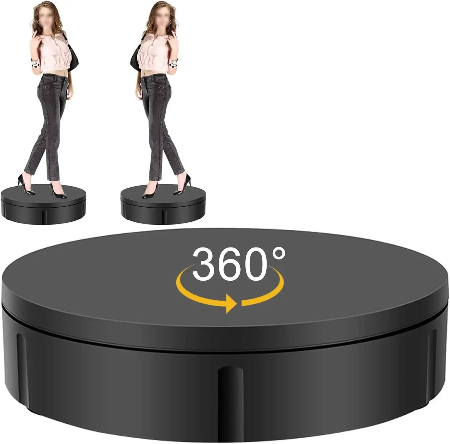 22CM Motorized Rotating Display Stand 360° Electric Turntable, Load for Display Heavy Duty Product,Black