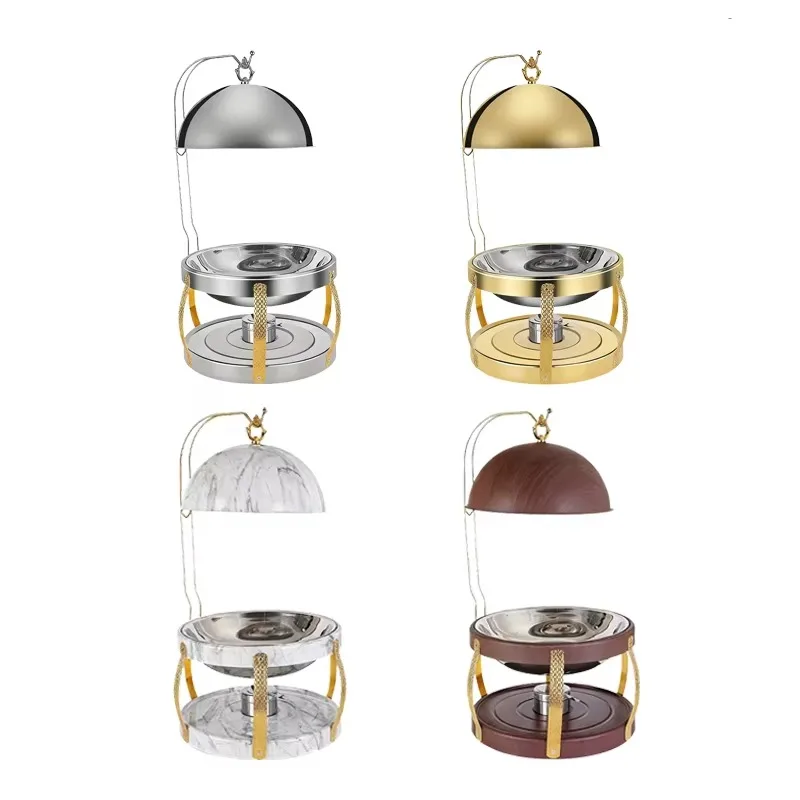Hotel Wedding Buffet Equipment Luxury Gold Portable Stainless Steel Heated Food Warmer Chef's Hanging Warmer