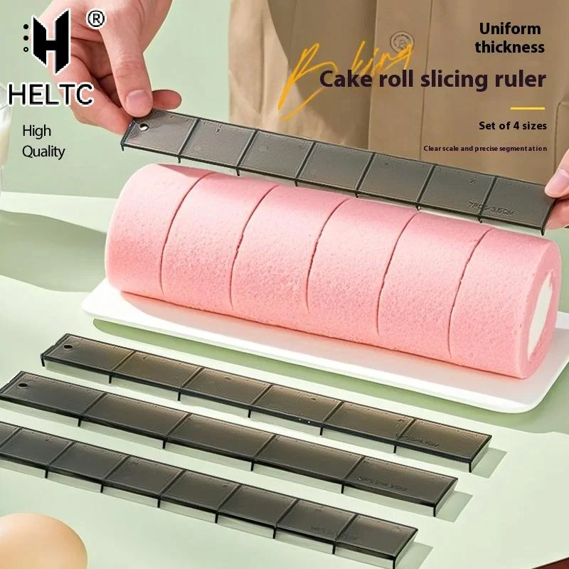 4Pcs/set Cake Cutting Roll Scale Rulers ABS Bread Roll Ruler Uniform Division Molds Pastries Bakings Kitchen Dessert Making Tool