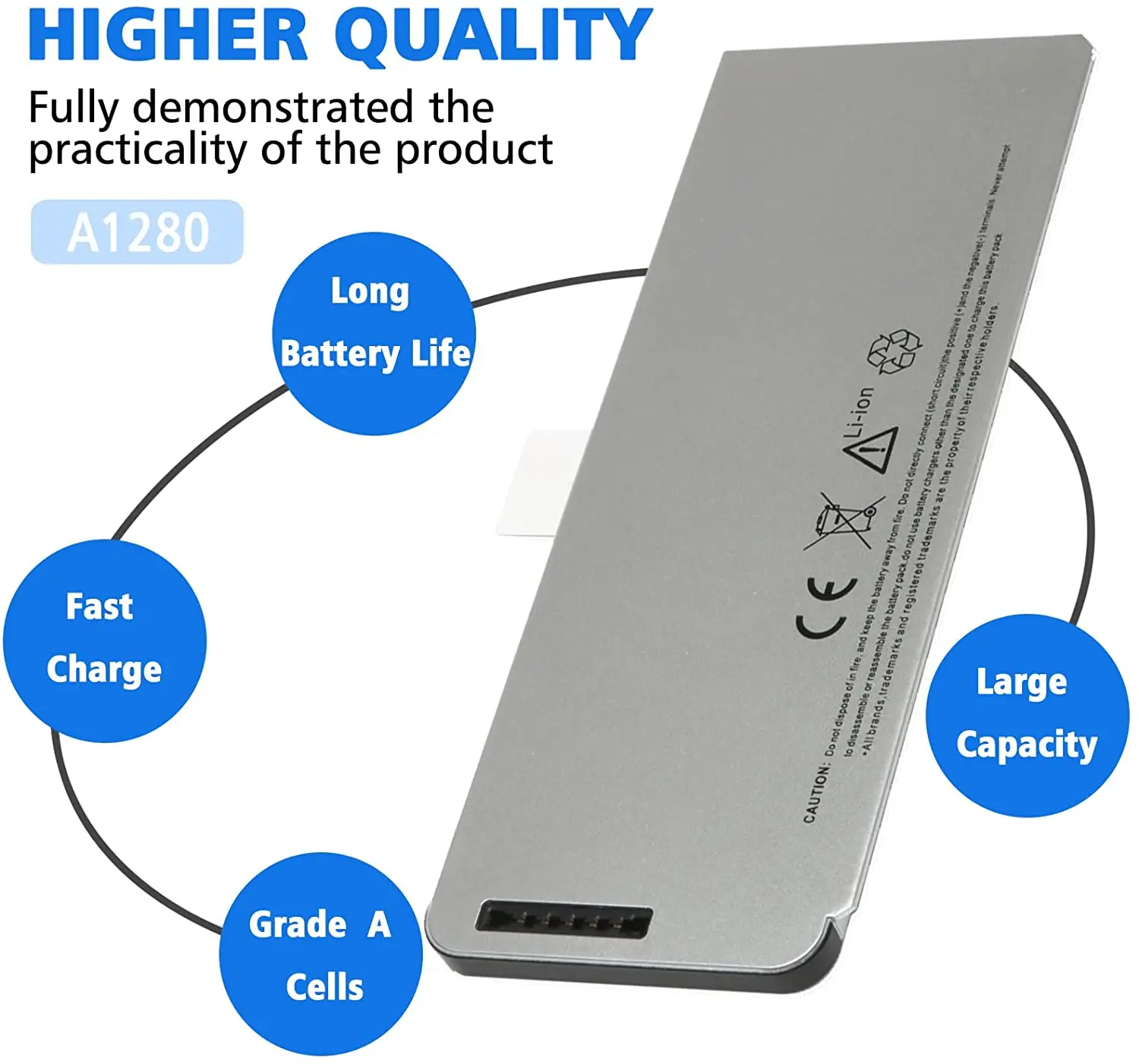 แบตเตอรี่แล็ปท็อป45WH สำหรับ A1278 A1280 (MacBook รุ่น13นิ้วอลูมิเนียม2008) อะลูมิเนียมแบบยูนิบอดี้ MB467LL/A / MB466LL/A 10.8V