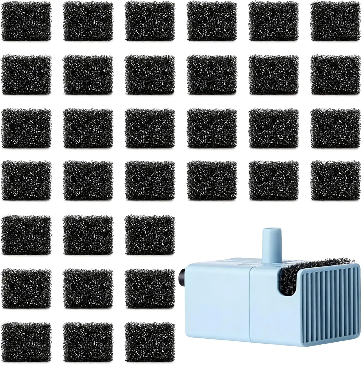 

30pcs Replacement Filter Elements for Cat Water Dispenser, Cat Water Fountain Filter, Foam Filter Cat Dog Fountain Accessories