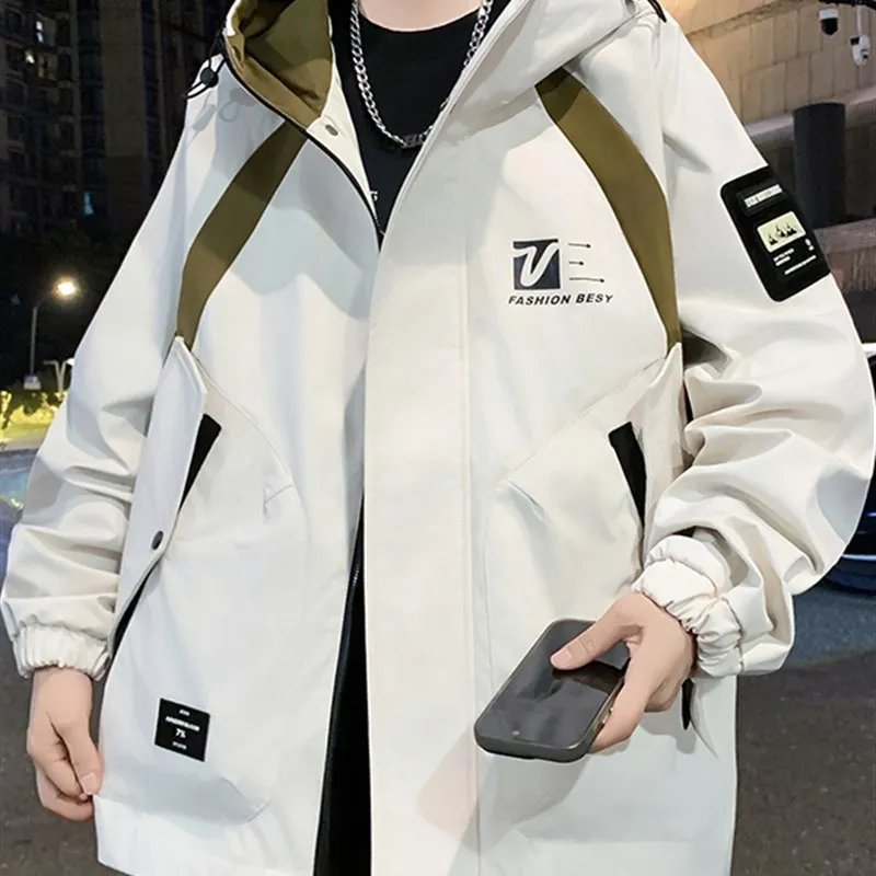 

Повседневное мужское пальто с капюшоном Sli, свободное модное пальто для студентов, весна-осень, Новое поступление, полиэстер, нейлон, косплей...