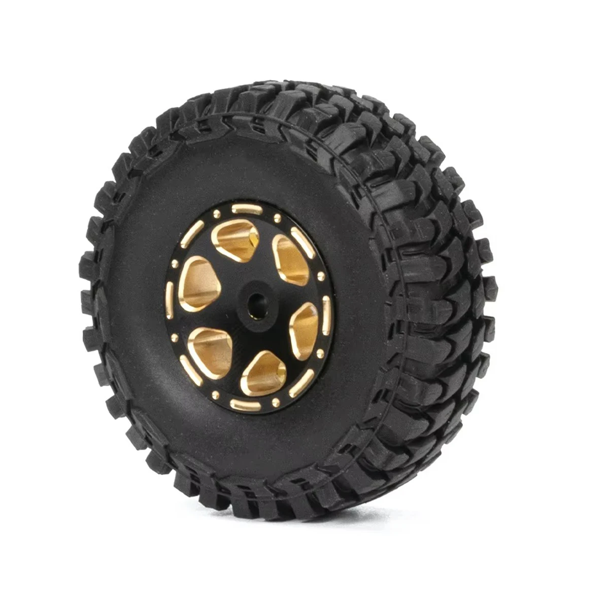 4 pezzi 1.0 "ottone Beadlock mozzo ruota cerchi pneumatici set per 1/24 RC Crawler Car Axial SCX24 AXI00001 Catenaccio Gladiatore Xiaomi JIMNY