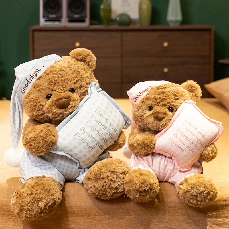 

Stuffed Toy Accompany Sleeping Gift Seth Pajama Bear Plush Doll High Quality Cute Teddy Bear Wear Pajamas Kid Birthday Gift