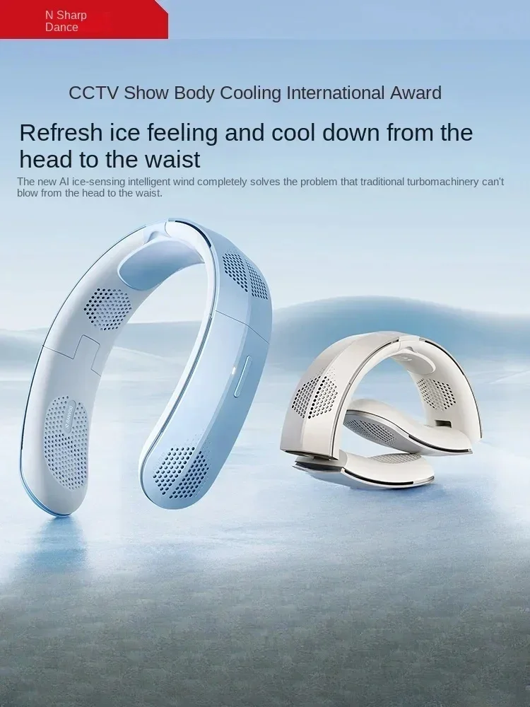 New hanging neck fan, portable rechargeable cooling fan, magical for summer cooling, silent folding