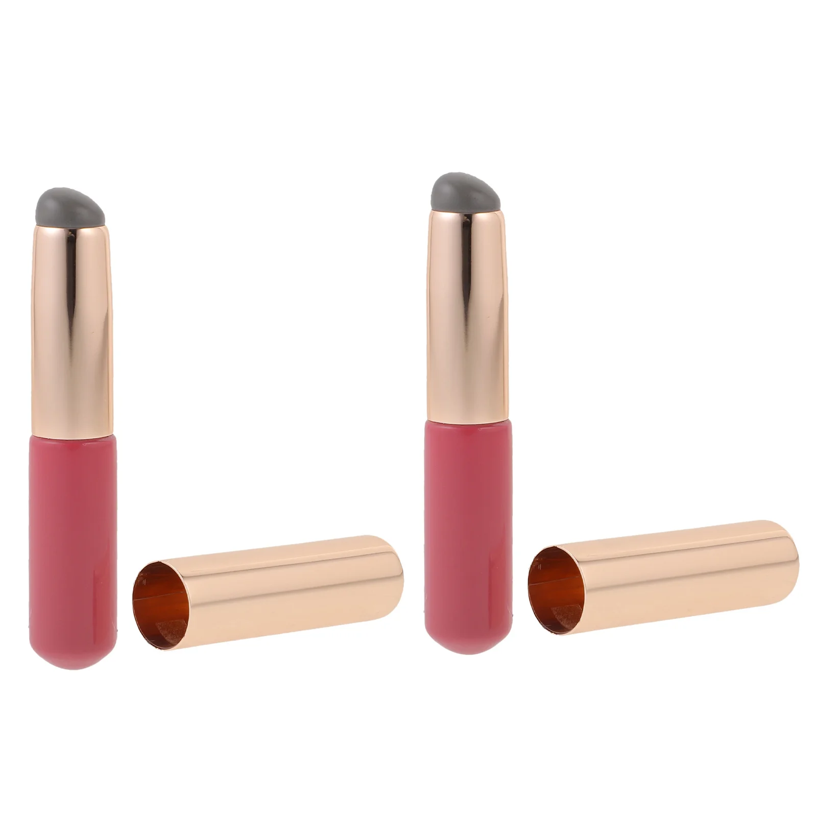 

2Pcs Silicone Lip Makeup Brushes Round Head Design Easy Clean Travel Friendly Applicator for Lip Gloss Balm Mask