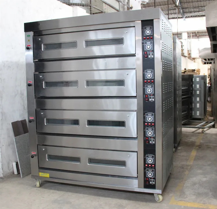 Industrial Oven for Sale,4 Deck Large Restaurant Commercial Triple Layers 3 or 4 Deck 16 Trays Oven Gas 12 Tray Gas Bread Oven