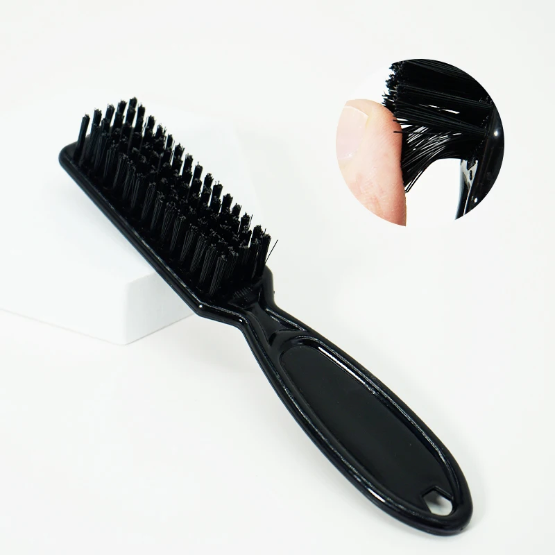 Black Small Beard Styling Brush Professional Shave Beard Brush Barber Vintage Oil Head Shape Carving Cleaning Brush