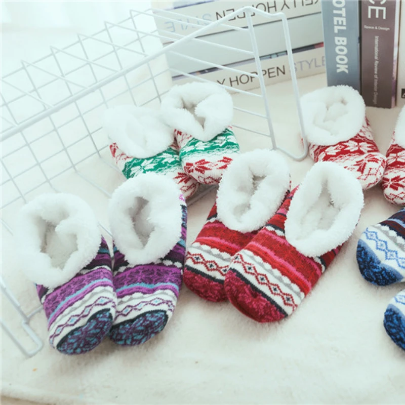 2Pairs Winter Thickened Warm Floor Socks  Plush Indoor Anti Slip Socks  INS Lamb Plush Slippers and Socks  Comfort Floor Socks