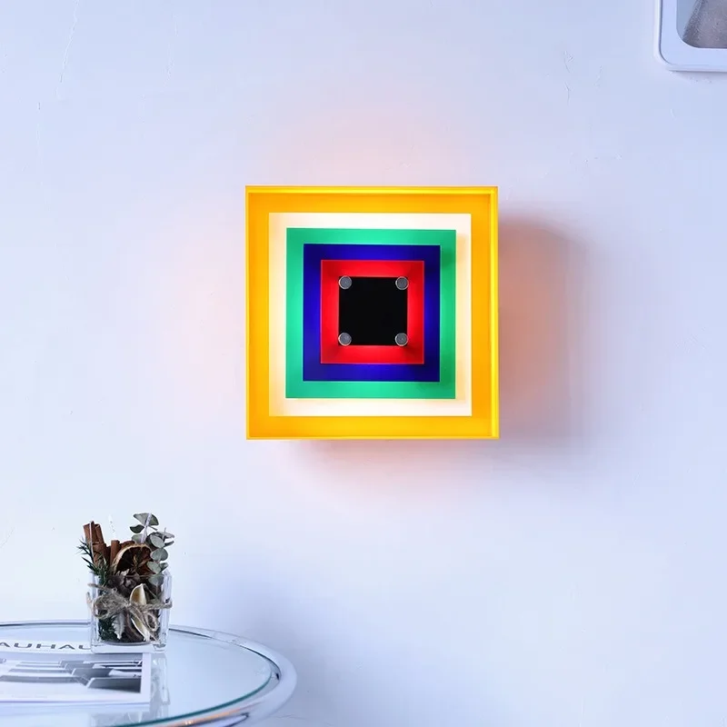 Lampa ścienna w stylu Memphis Kolor Vintage Bauhaus Minimalistyczny salon Sypialnia Przejście Atmosfera Malarstwo dekoracyjne