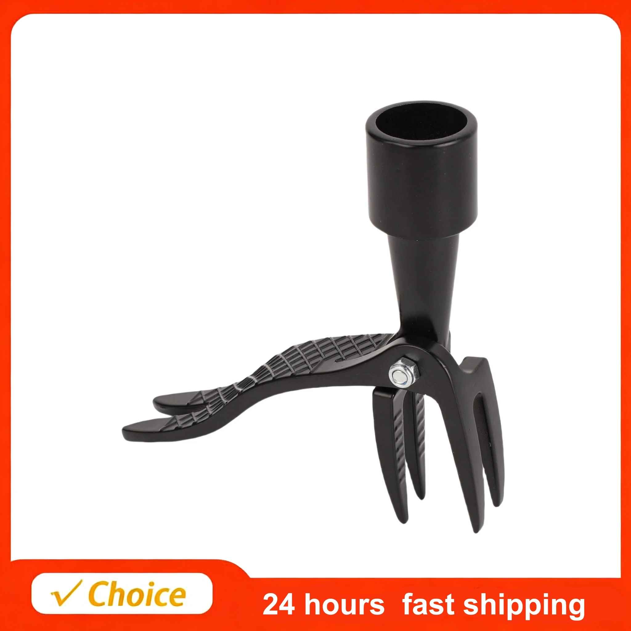 Stand Up Weed Puller 4 Claw Weed Picker Portable Aluminum Alloy Black Stand Up Weed Puller Tool Non Slip Weeding Head Tool