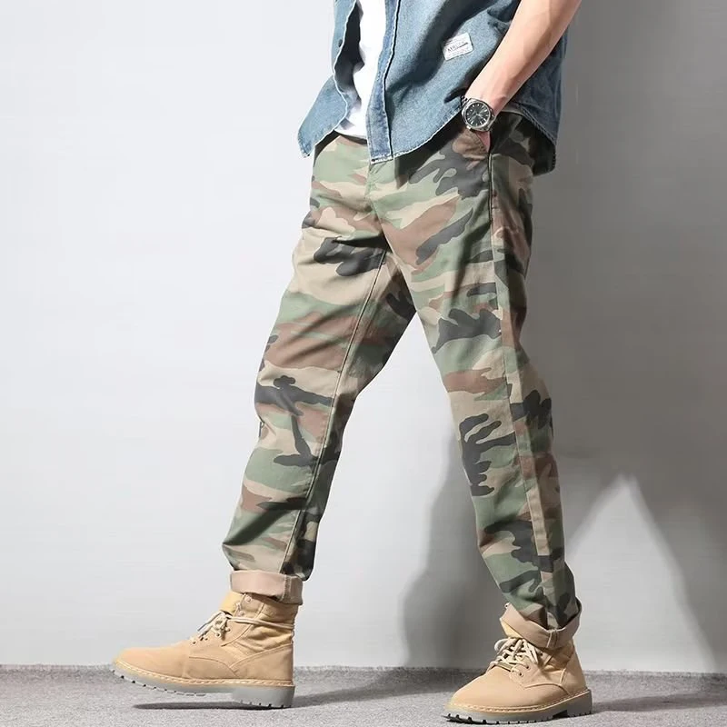 Pantaloni casual da uomo Trend Streetwear Pantaloni mimetici stile militare classico Tessuto di cotone Vendita calda Pantaloni cargo da jogging Uomo