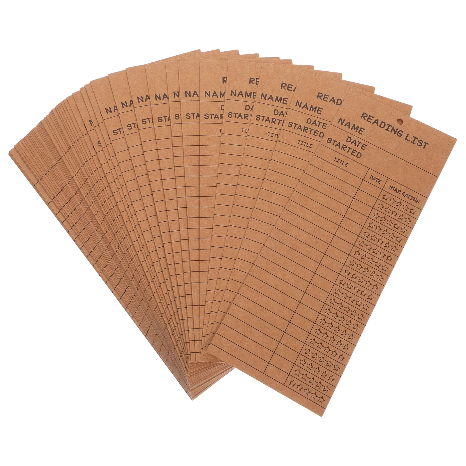 

50Pcs Book Tracker Bookmarks Bulk Reading List Bookmark Paper Cardstock Tracker for Readers Notes Logs Vintage Style Lightweight