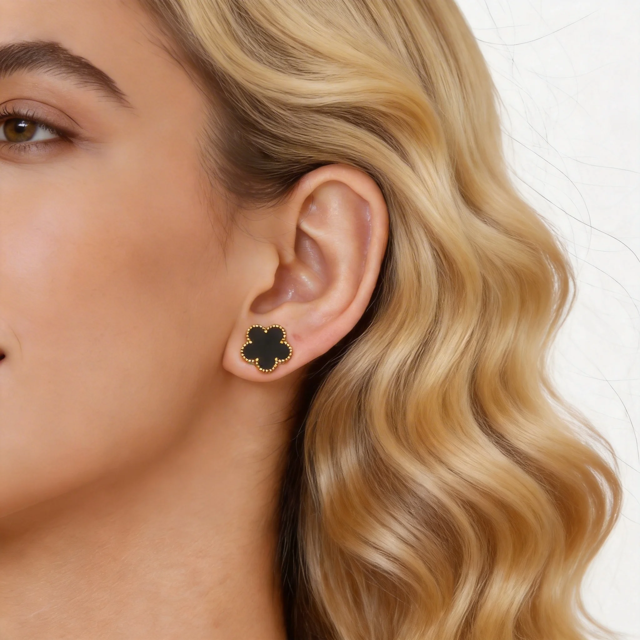2026 Stainless Steel Zircon Earrings for Women Black Acrylic Flower Stud Earrings Trendy Daily Jewelry Gifts