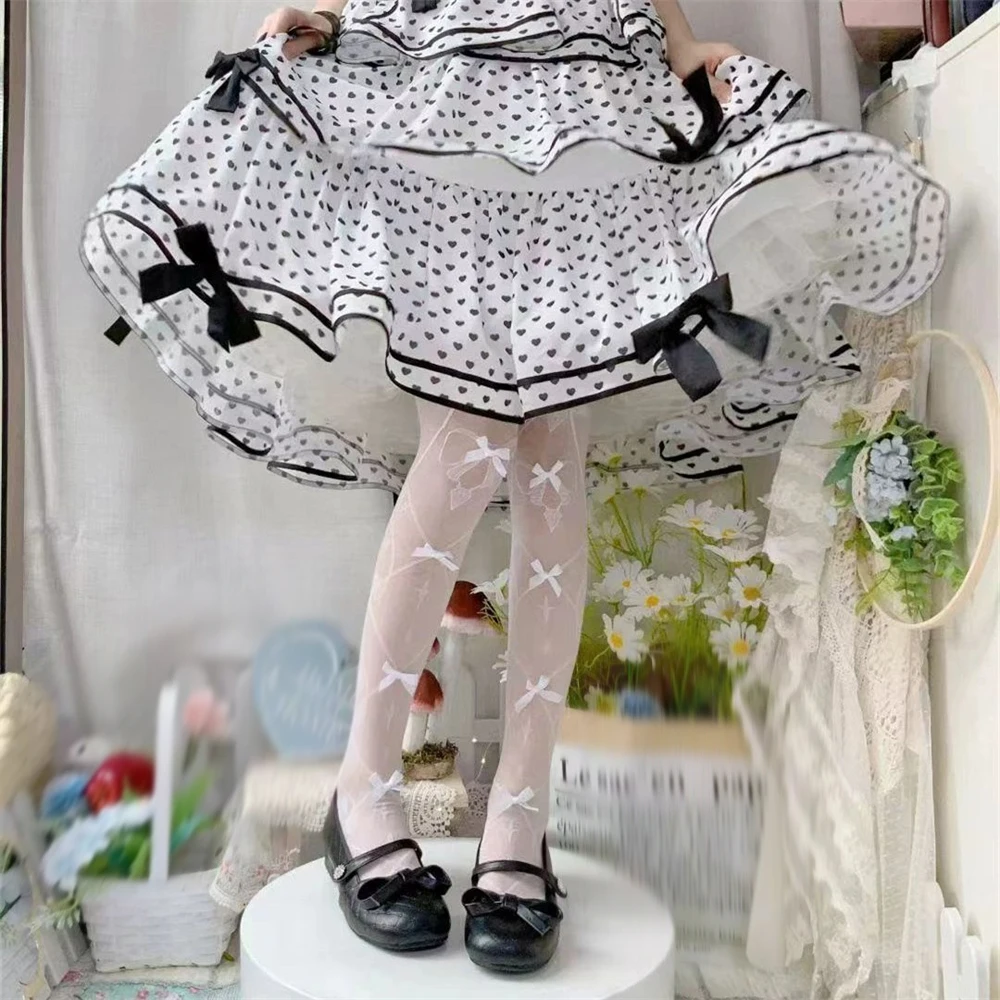 Lolita Over-the-knee Thin Stockings JK Uniform Sweet Girls Cute Bowknot Thighs Tights Long-tube Socks Female Japanese Leggings