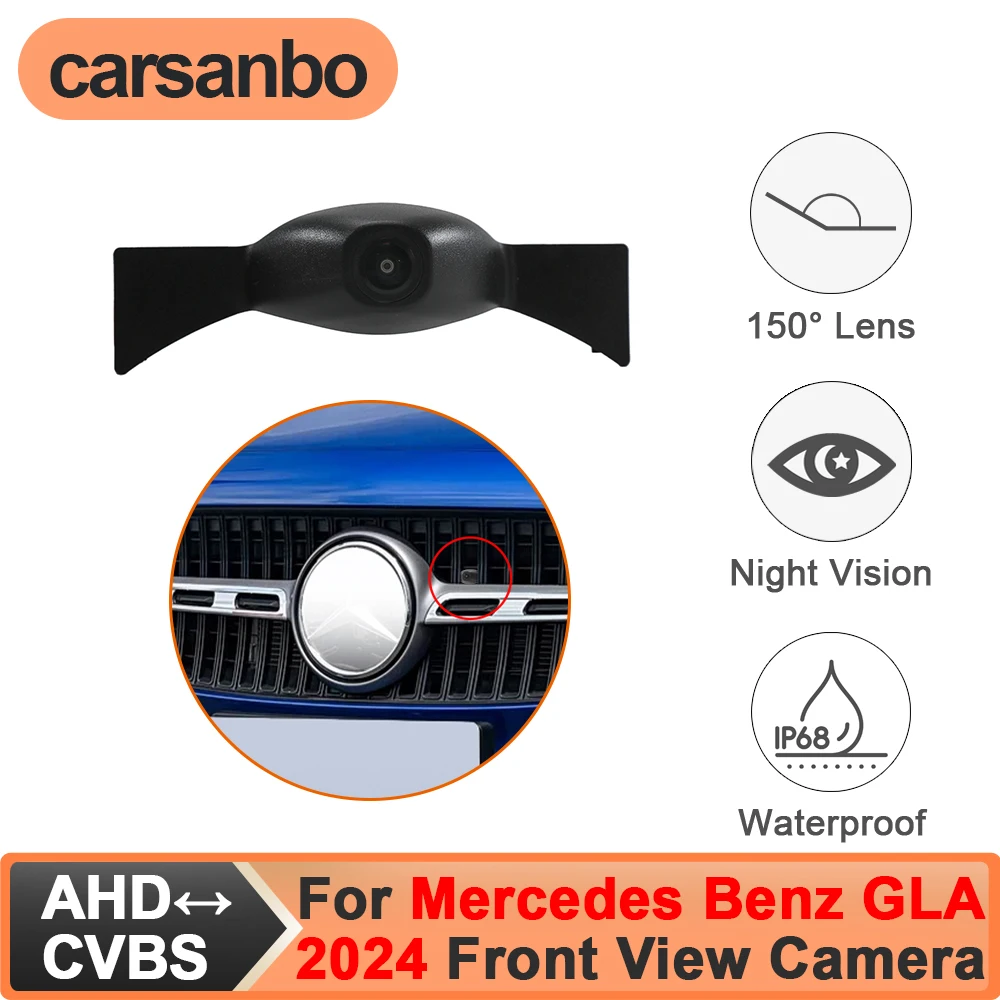 

Carsanbo Fit for Mercedes Benz GLA 2024 Car Front View Camera CCD AHD 150° Night Vision Fisheye Lens Waterproof Vehicle Camera