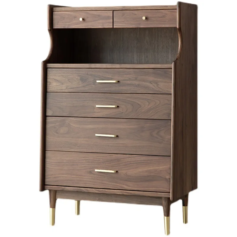 

Nordic North American black walnut solid wood, chest of drawers, light luxury simple storage cabinet