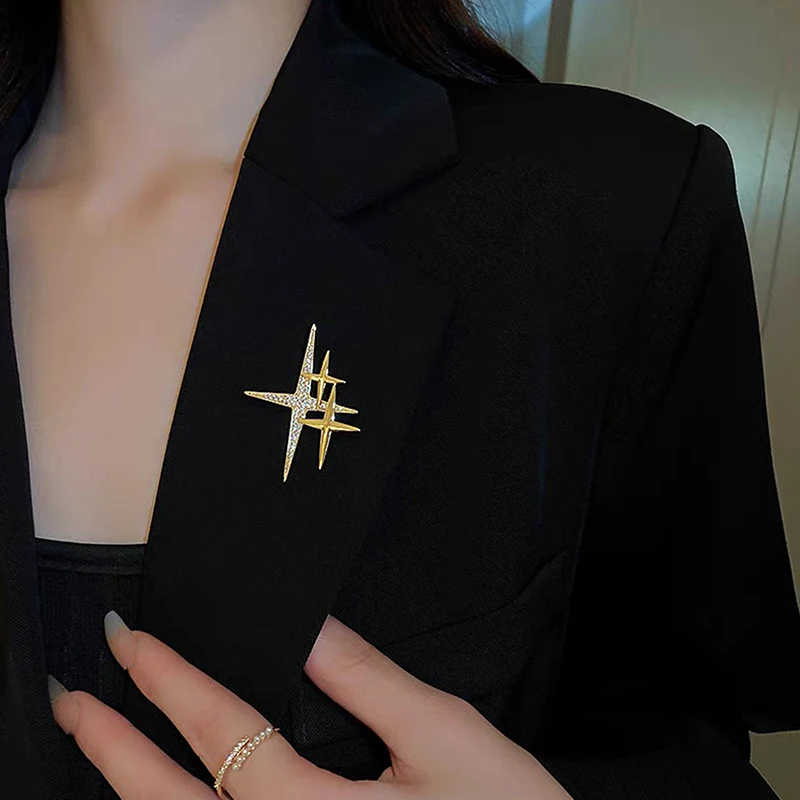 Simple Personality Star High-end Sense Brooch Cute Trendy Design Corsage Fashion Pin For Evening Banquet Suit Emblem Jewelry