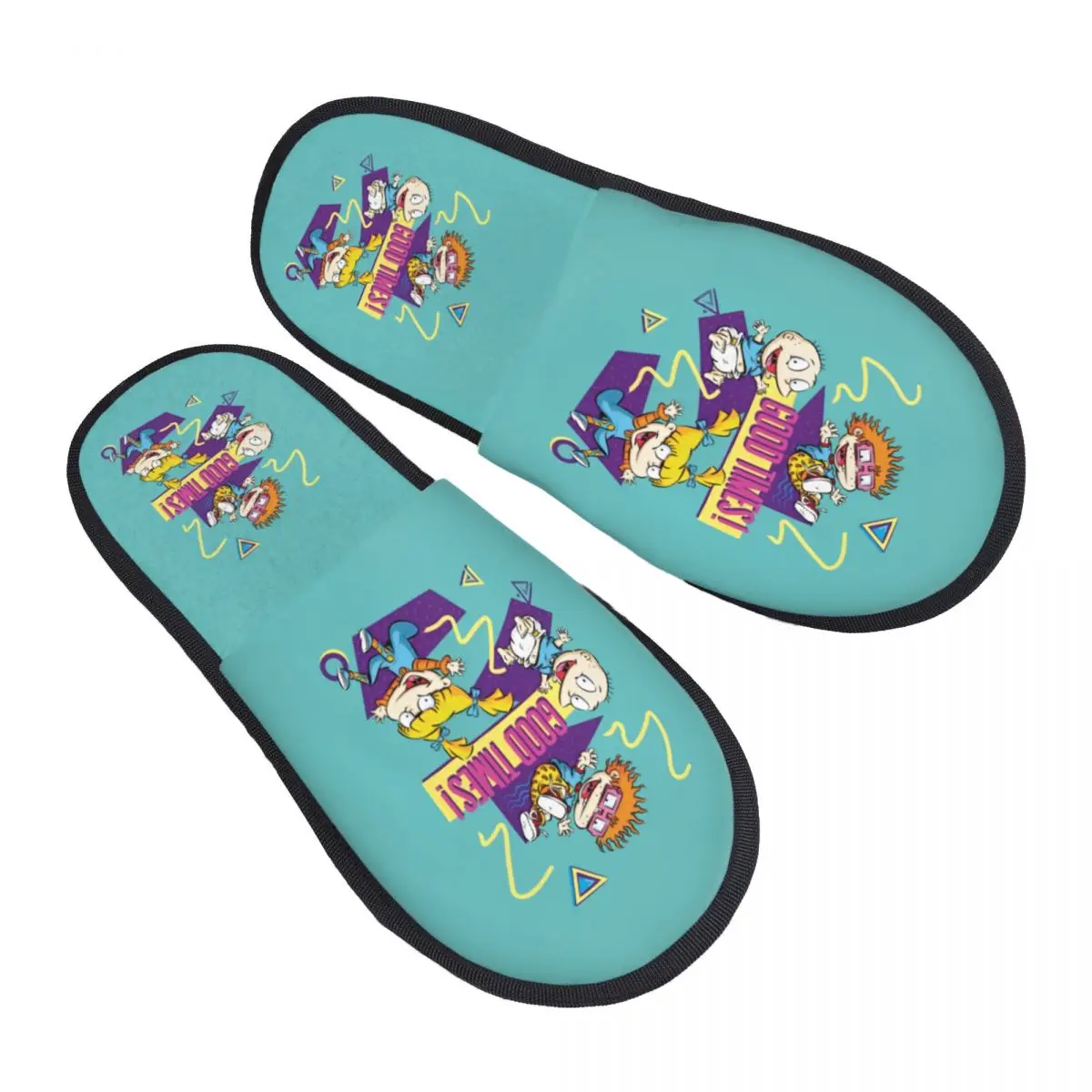 

Женские домашние тапочки с принтом R-Rugrats, уютные теплые пушистые тапочки из пены с эффектом памяти для приключений, домашняя уличная обувь